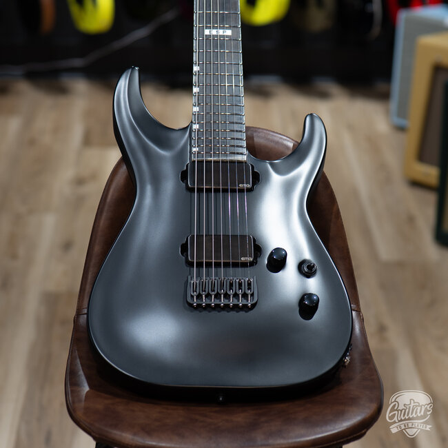 ESP E-II Horizon NT-7B Hipshot 7-String Baritone w/ Case – Black Satin (B-stock)