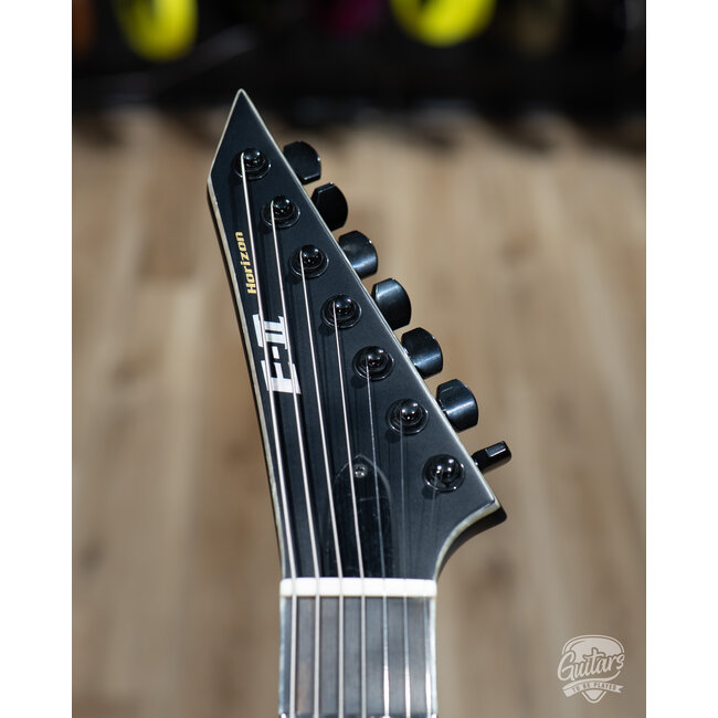 ESP E-II Horizon NT-7B Hipshot 7-String Baritone w/ Case – Black Satin (B-stock)