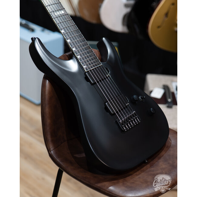 ESP E-II Horizon NT-7B Hipshot 7-String Baritone w/ Case – Black Satin (B-stock)
