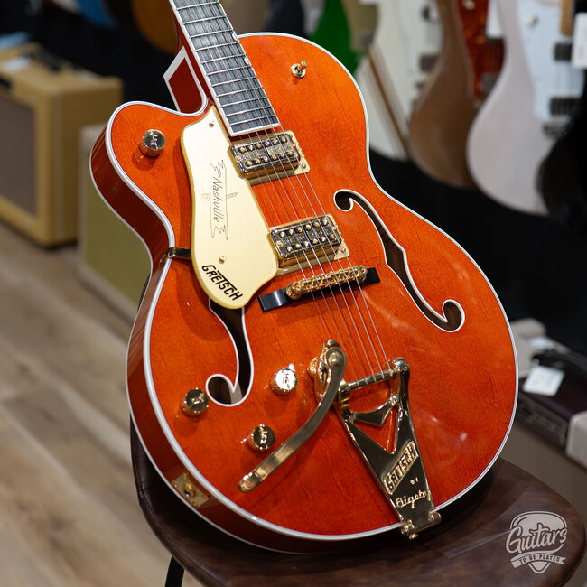 2021 Gretsch G6120TG-LH Lefty Nashville Hollow Body w/Case – Orange