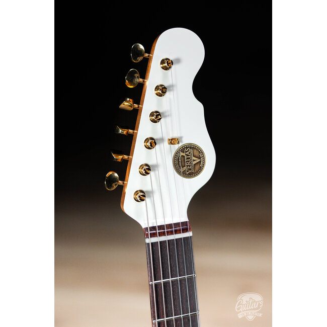 Veritas Riverton Bigsby Guitar w/ P-90s, Roasted Maple & RW Neck – Olympic White