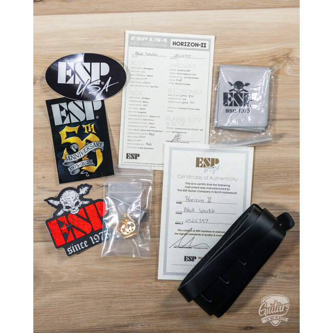 ESP USA Horizon-II Mahogany Body w/ EMGs – Black Sparkle