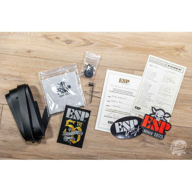 ESP USA M-II NTB Neck Thru w/ EMG's – Neptune Blue Satin