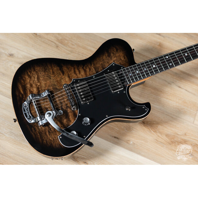 Veritas Portlander Bigsby Quilted Maple Top w/ BearCats – Natural Burst