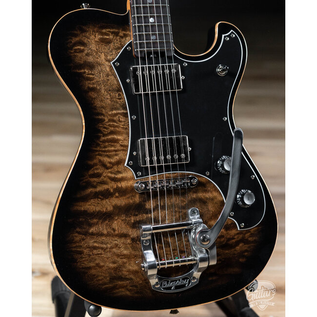 Veritas Portlander Bigsby Quilted Maple Top w/ BearCats – Natural Burst