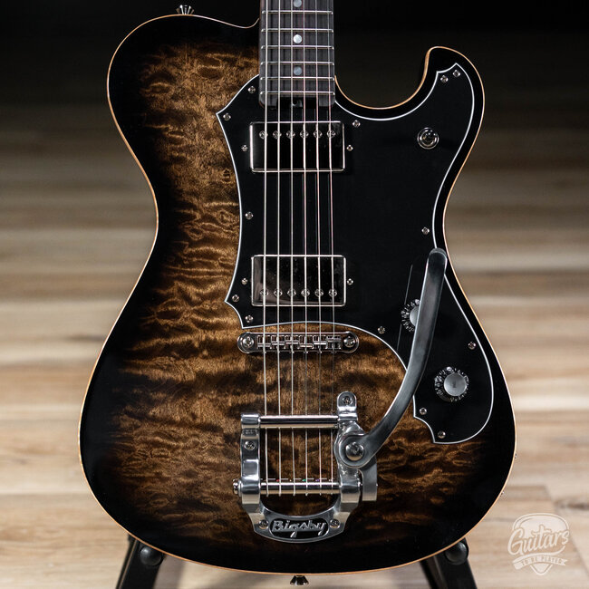 Veritas Portlander Bigsby Quilted Maple Top w/ BearCats – Natural Burst