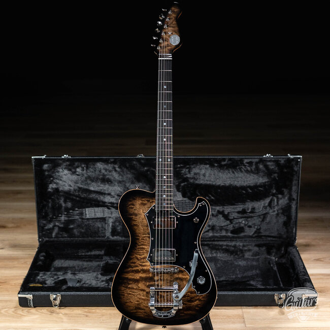 Veritas Portlander Bigsby Quilted Maple Top w/ BearCats – Natural Burst