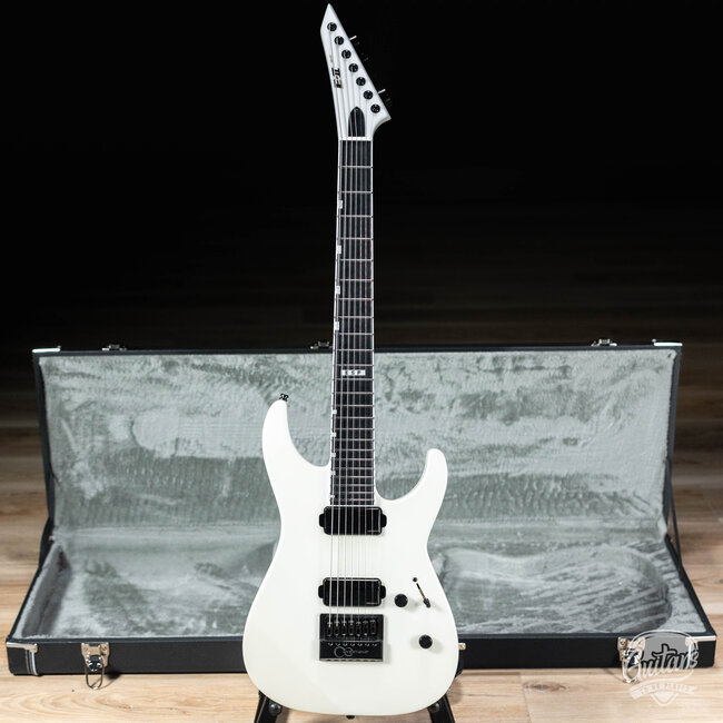 ESP E-II M-II 7B Baritone 7-String Evertune Guitar w/ Case – Pearl White