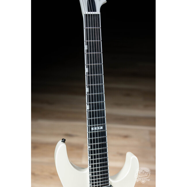 ESP E-II M-II 7B Baritone 7-String Evertune Guitar w/ Case – Pearl White