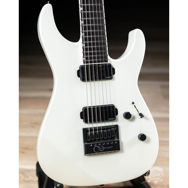 ESP E-II M-II 7B Baritone 7-String Evertune Guitar w/ Case – Pearl White