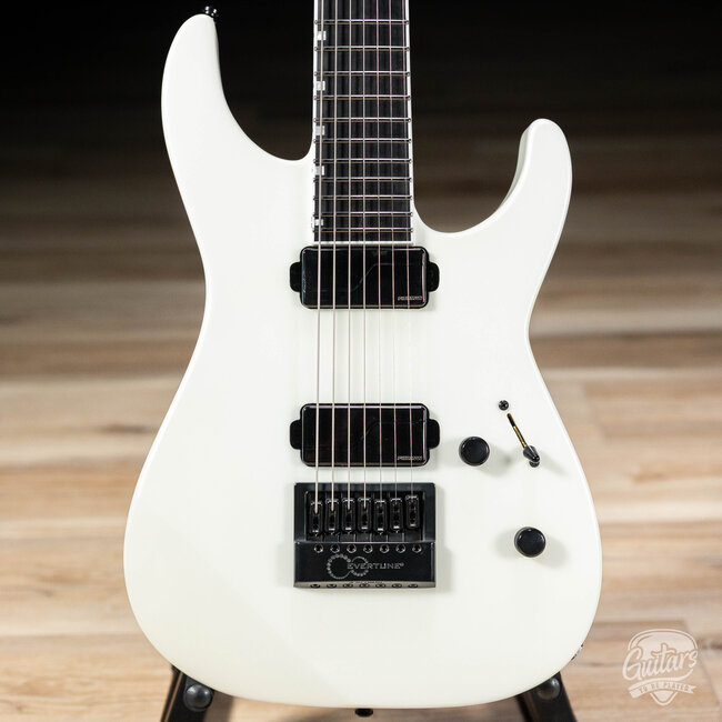 ESP E-II M-II 7B Baritone 7-String Evertune Guitar w/ Case – Pearl White