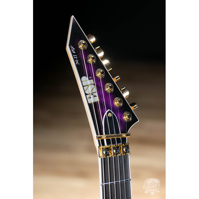 ESP USA M-II DX Quilt Maple w/ Seymour Duncans & Floyd Rose–Dark Purple Sunburst