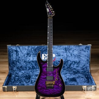 ESP Guitars ESP USA M-II DX Quilt Maple w/ Seymour Duncans & Floyd Rose–Dark Purple Sunburst
