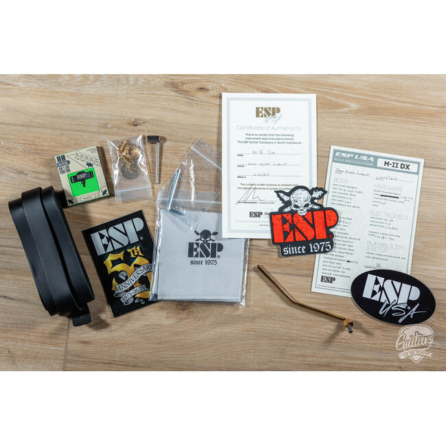 ESP USA M-II DX Quilt Maple w/ Seymour Duncans & Floyd Rose–Dark Purple Sunburst