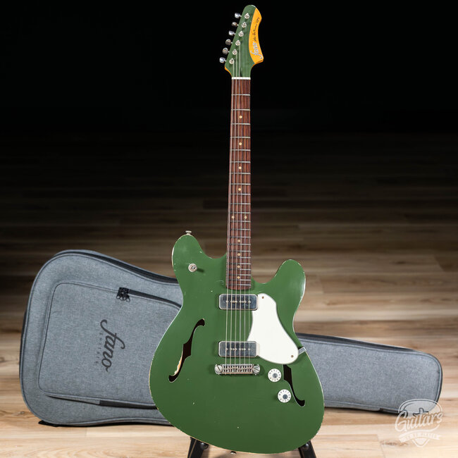 Fano GF6 Alt de Facto Lollar P-90 Semi-Hollow Guitar w/ Wraptail – Olive Green