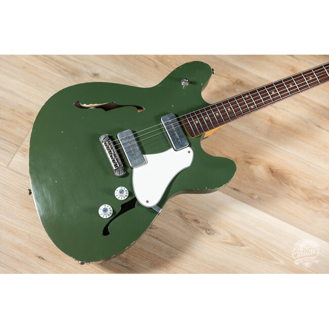 Fano GF6 Alt de Facto Lollar P-90 Semi-Hollow Guitar w/ Wraptail – Olive Green