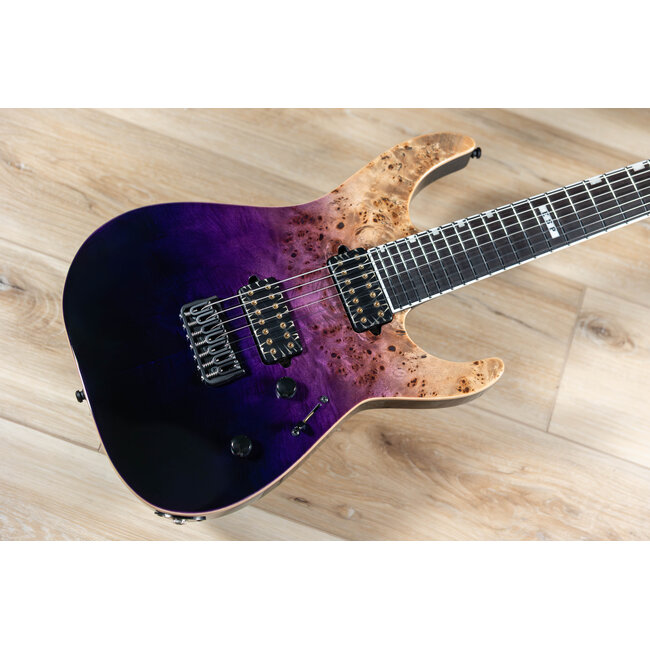 ESP E-II M-II 7 NT Bare Knuckle 7-String Guitar w/ Case – Purple Natural Fade