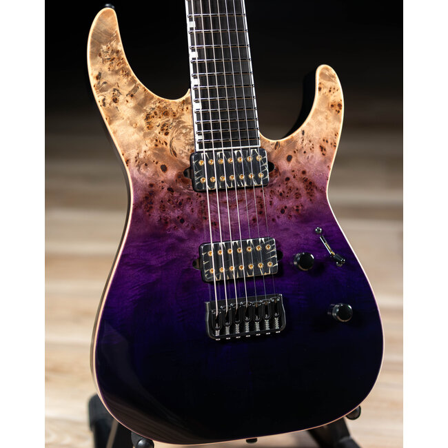 ESP E-II M-II 7 NT Bare Knuckle 7-String Guitar w/ Case – Purple Natural Fade