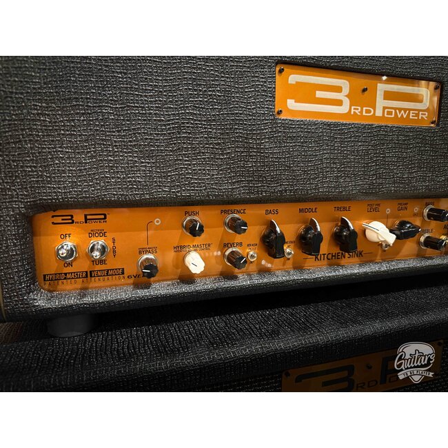 3rd Power Kitchen Sink 6VEL 40W Amp Head w/ 4-Button Footswitch – Black & Gold