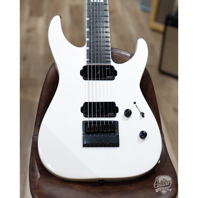 ESP E-II M-II 7B Baritone 7-String Evertune Guitar w/ Case–Pearl White (B-stock)