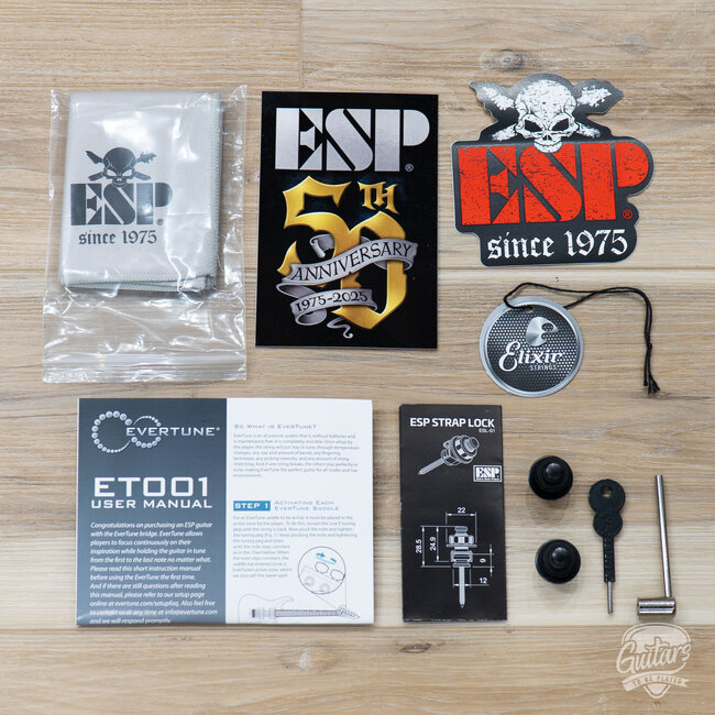 ESP E-II M-II 7B Baritone 7-String Evertune Guitar w/ Case–Pearl White (B-stock)