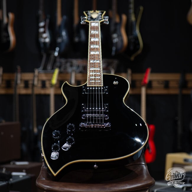 D’Angelico Premier TD Teardrop Left-Handed Guitar w/ Gigbag – Black