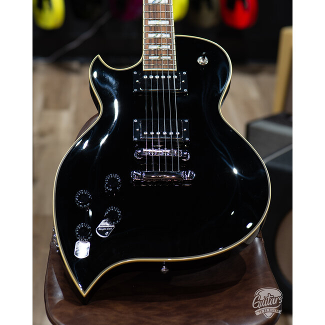 D’Angelico Premier TD Teardrop Left-Handed Guitar w/ Gigbag – Black