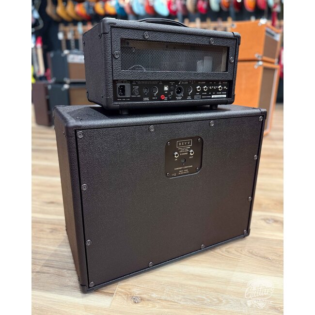 Revv D20 MK2 20/4W 6V6 Tube Amp Head w/ 1x12 Cab & Speaker Cable – Black