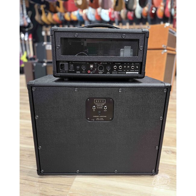 Revv D20 MK2 20/4W 6V6 Tube Amp Head w/ 1x12 Cab & Speaker Cable – Black