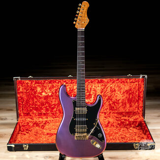 Shabat Guitars Shabat Lynx HSH Alder S-Style w/ Flame Roasted Maple & Rosewood –Cosmic Amethyst