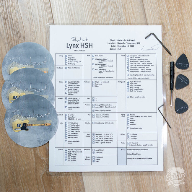 Shabat Lynx HSH Alder S-Style w/ Flame Roasted Maple & Rosewood –Cosmic Amethyst