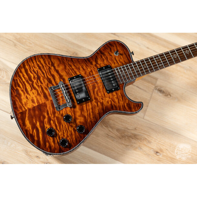 Knaggs Kenai T1 Quilt Top Flame Maple Neck & Indian Rosewood Guitar – Aged Scotch
