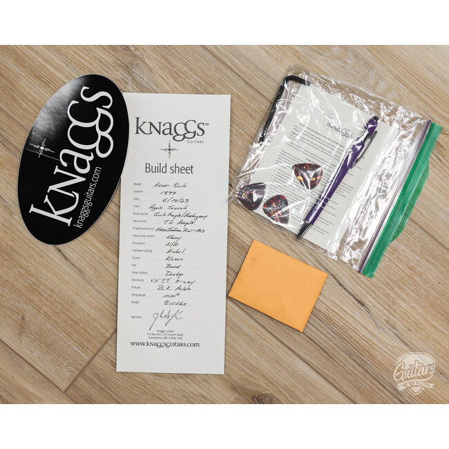 Knaggs Kenai T1 Quilt Top Flame Maple Neck & Indian Rosewood Guitar – Aged Scotch