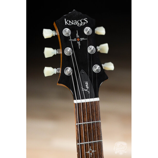 Knaggs Kenai T1 Quilt Top Flame Maple Neck & Indian Rosewood Guitar – Aged Scotch