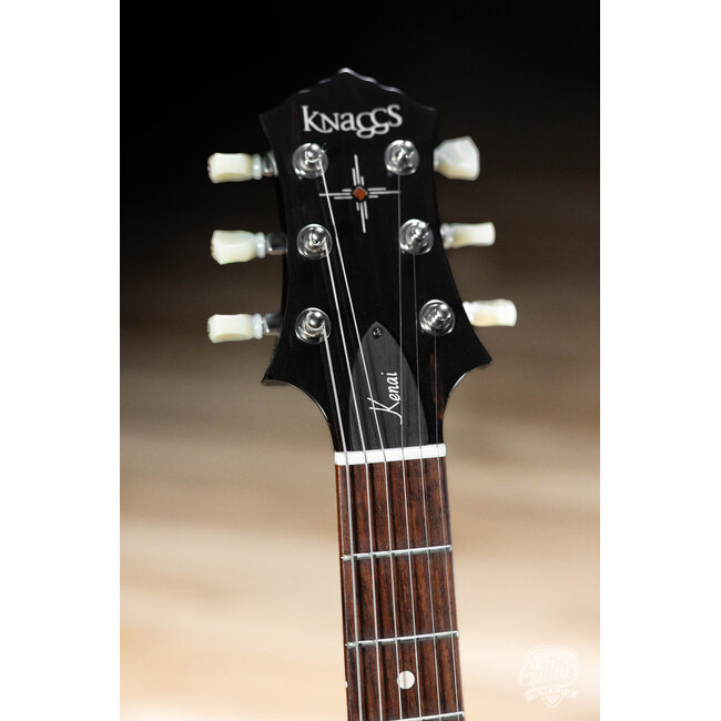 Knaggs Kenai T1 Flame Top Guitar w/ Indian Rosewood – Pinkle Gloss