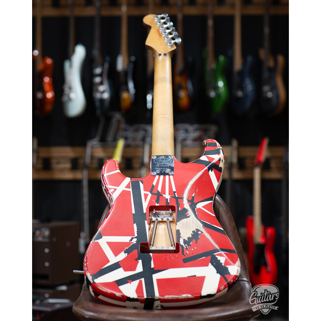 EVH® Striped Series Frankenstein "Frankie" w/ Gigbag– Red with Black Stripes Relic