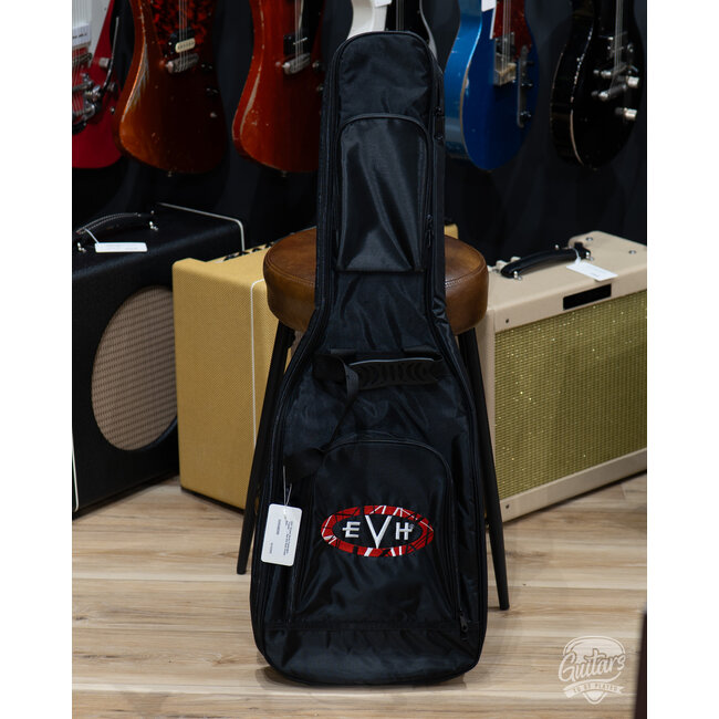 EVH® Striped Series Frankenstein "Frankie" w/ Gigbag– Red with Black Stripes Relic