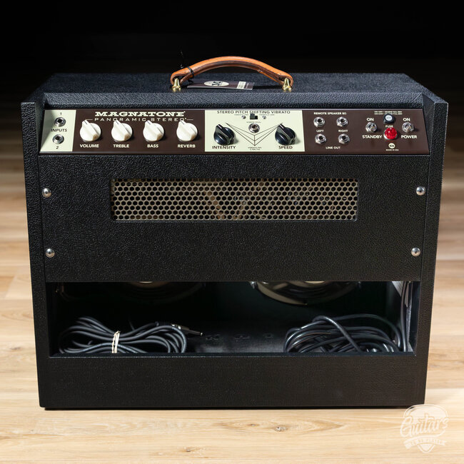 Magnatone Panoramic Stereo 12+12W Vibrato 2x10” Combo Amp – Black w/ Black Grill