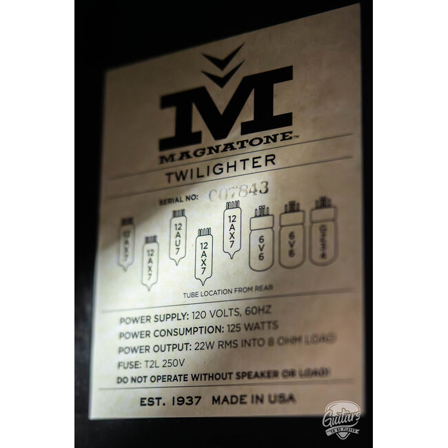 Magnatone Twilighter 22W Reverb/Vibrato 1x12” Combo Amp – Black w/ Black Grill