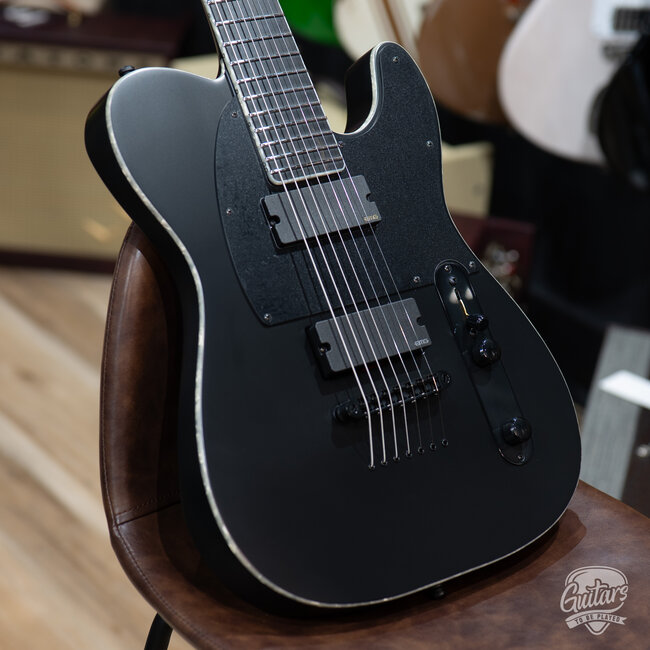 ESP E-II T-B7 Baritone 7-String EMG Guitar w/ Case – Black Satin (B-stock)