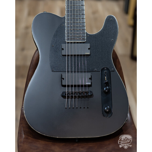 ESP E-II T-B7 Baritone 7-String EMG Guitar w/ Case – Black Satin (B-stock)