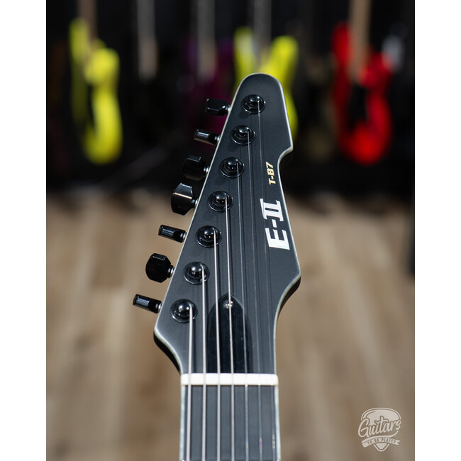 ESP E-II T-B7 Baritone 7-String EMG Guitar w/ Case – Black Satin (B-stock)