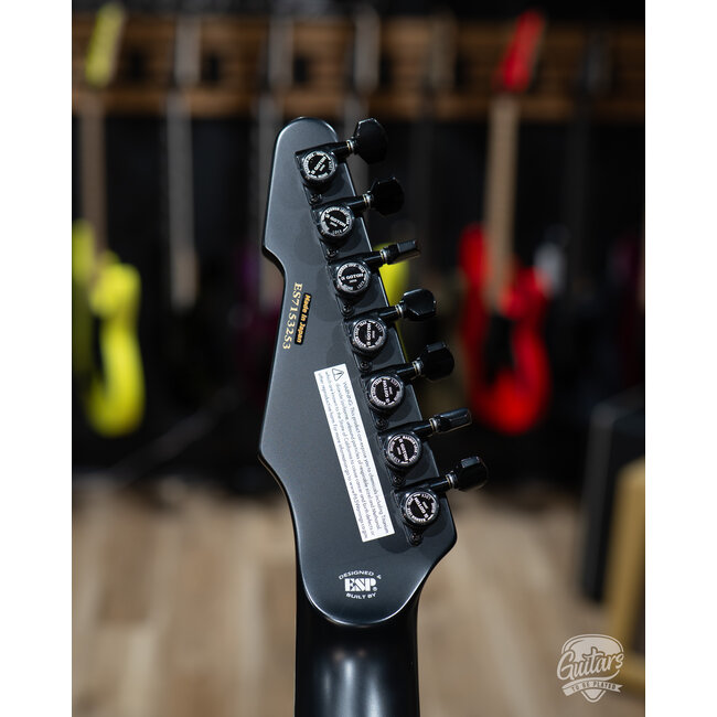 ESP E-II T-B7 Baritone 7-String EMG Guitar w/ Case – Black Satin (B-stock)