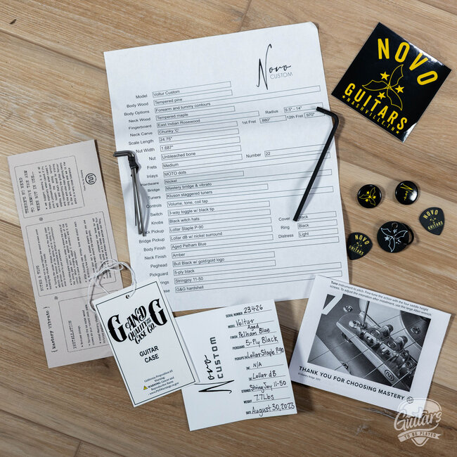 2023 Novo Custom Voltur J w/ Lollar Staple P90 and DB – Faded Pelham Blue