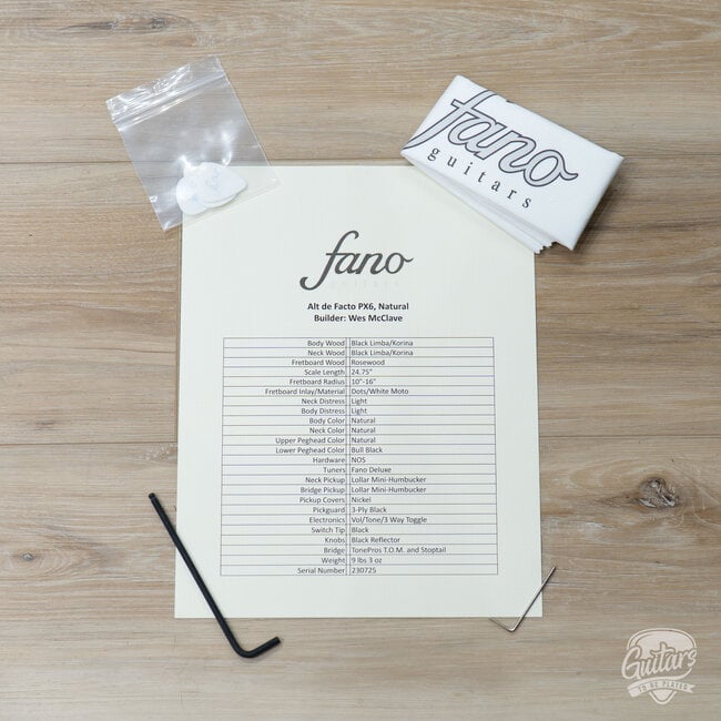 Used Fano PX6 Alt de Facto Black Limba Set Neck Mini Humbucker Guitar w/ Case