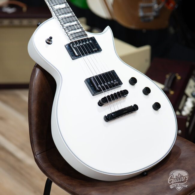 ESP E-II Eclipse EMG Electric Guitar w/ Case – Snow White Satin (B-stock)