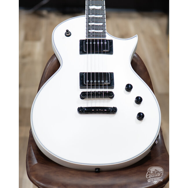 ESP E-II Eclipse EMG Electric Guitar w/ Case – Snow White Satin (B-stock)