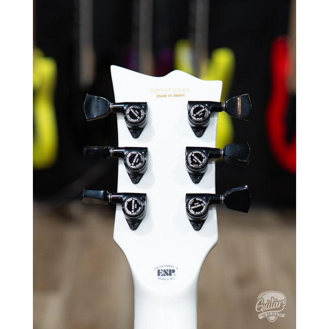 ESP E-II Eclipse EMG Electric Guitar w/ Case – Snow White Satin (B-stock)