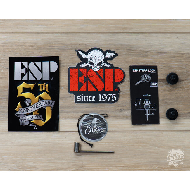 ESP E-II Eclipse EMG Electric Guitar w/ Case – Snow White Satin (B-stock)