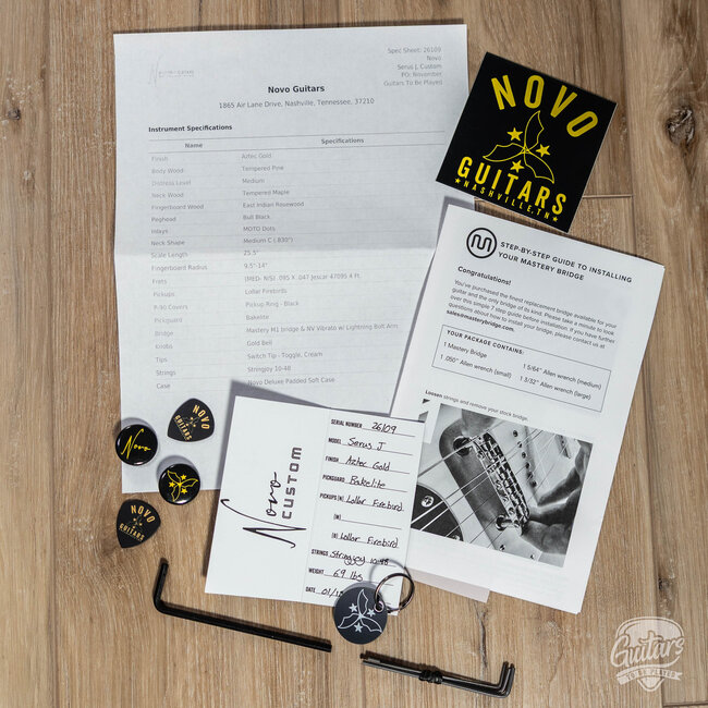 Novo Custom Serus J Guitar w/ Lollar Firebirds – Aztec Gold